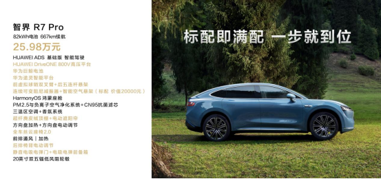 鴻蒙智行首款轎跑SUV智界R7正式上市！建議零售價(jià) 25.98萬(wàn)元起（改）3864